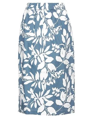 Slate blue Plain weave Midi skirt