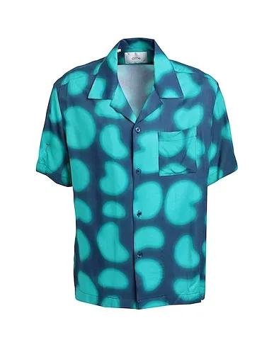Slate blue Plain weave Patterned shirt Scottie Print