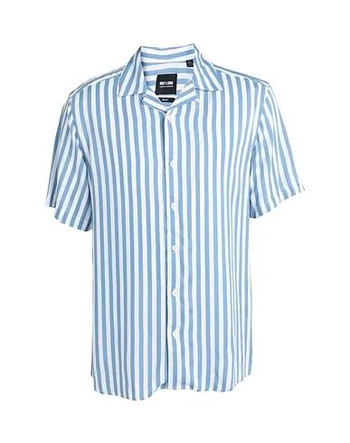 Slate blue Plain weave Striped shirt