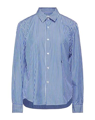 Slate blue Plain weave Striped shirt