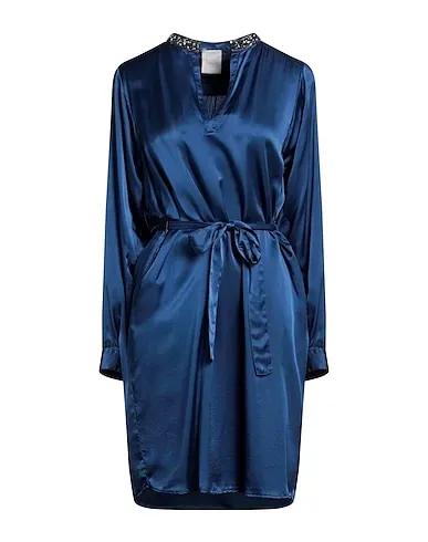 Slate blue Satin Midi dress