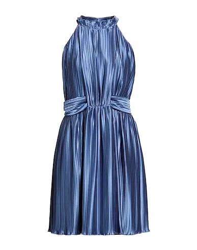 Slate blue Satin Midi dress
