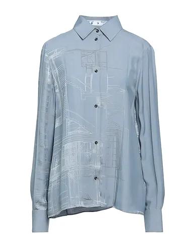 Slate blue Satin Patterned shirts & blouses