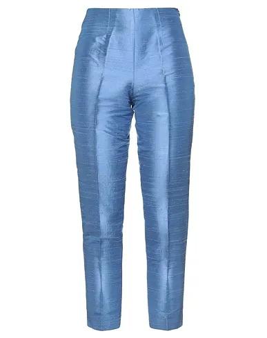 Slate blue Silk shantung Casual pants