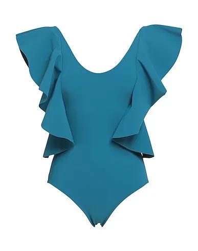 Slate blue Synthetic fabric One-piece swimsuits