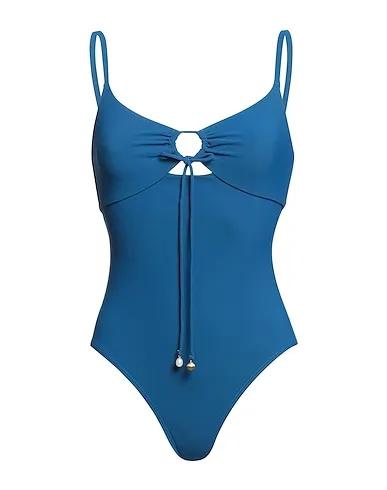 Slate blue Synthetic fabric One-piece swimsuits