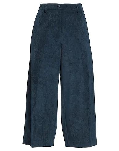 Slate blue Velvet Cropped pants & culottes