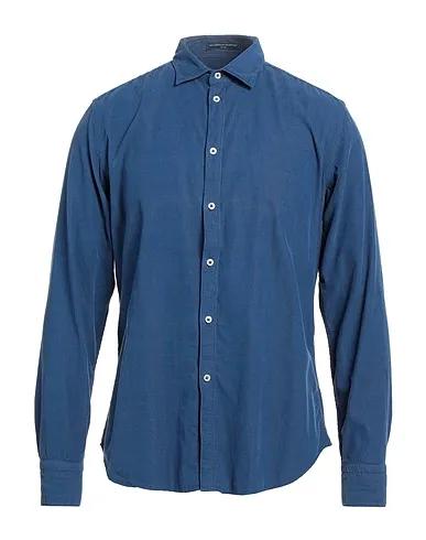 Slate blue Velvet Solid color shirt
