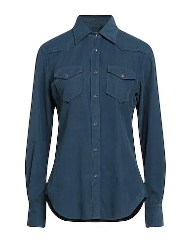 Slate blue Velvet Solid color shirts & blouses