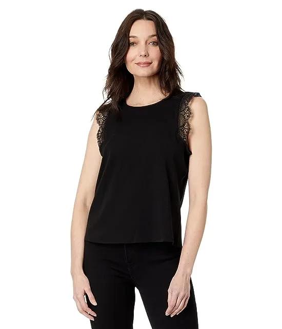 Sleeveless Blouse with Trim