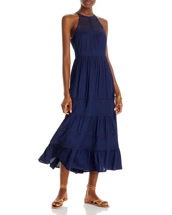 Sleeveless Lace Trim Midi Dress - 100% Exclusive