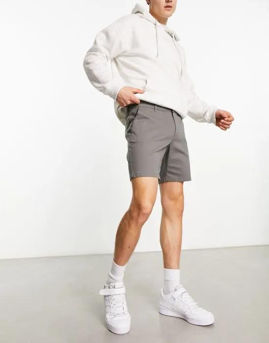 slim chino shorts in charcoal