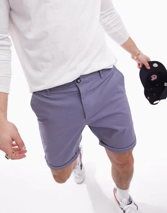 slim chino shorts in gray