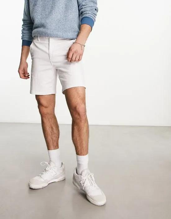 slim chino shorts in white