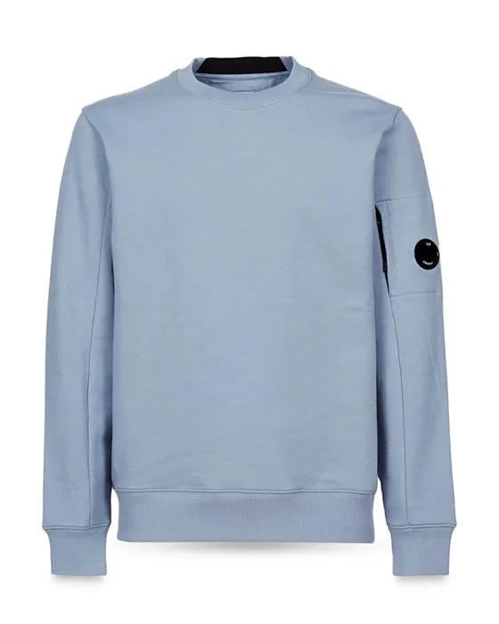 Slim Fit Crewneck Diagonal Raised Fleece Sweatshirt
