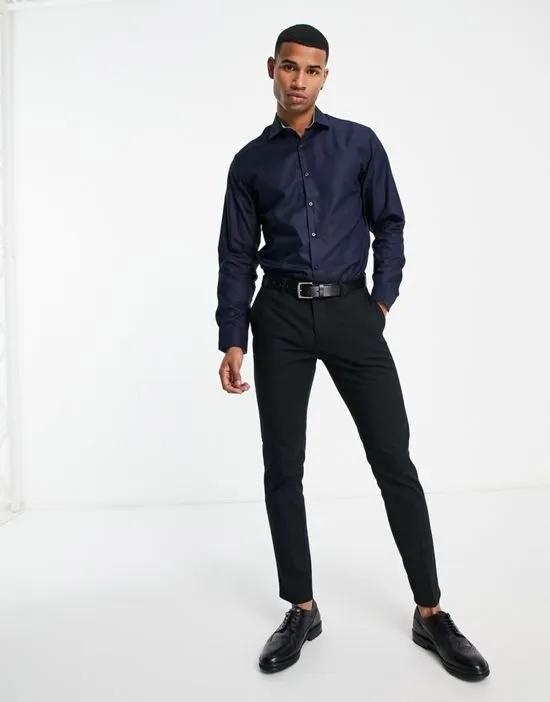 slim fit easy iron smart shirt in navy