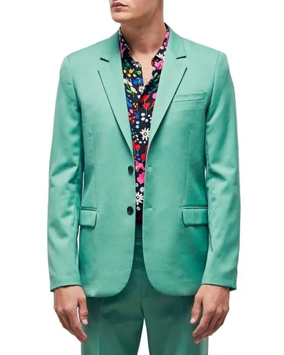 Slim Fit Green Wool Suit Jacket 