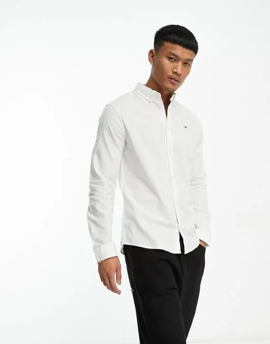 slim fit oxford shirt in white