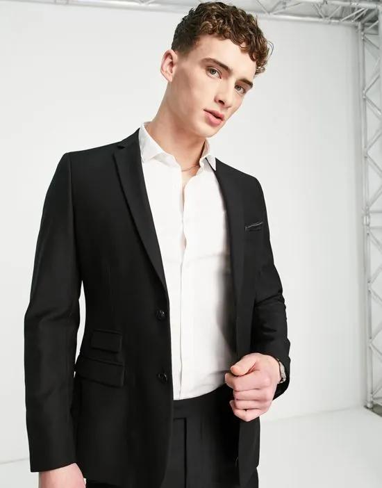 slim fit plain suit jacket