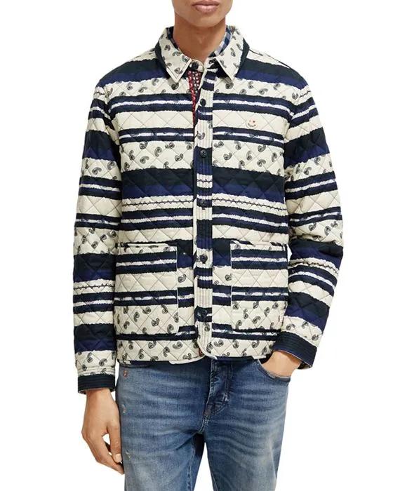 Slim Fit Quilted Jacquard Shirt Jacket