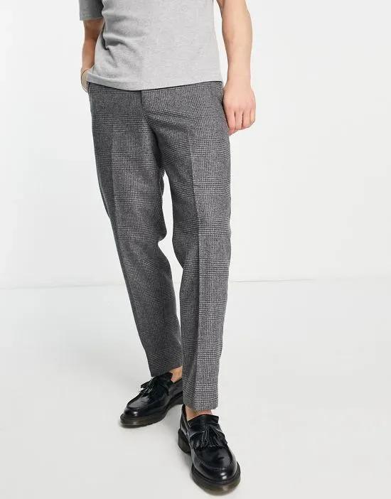 slim fit smart pants in gray check