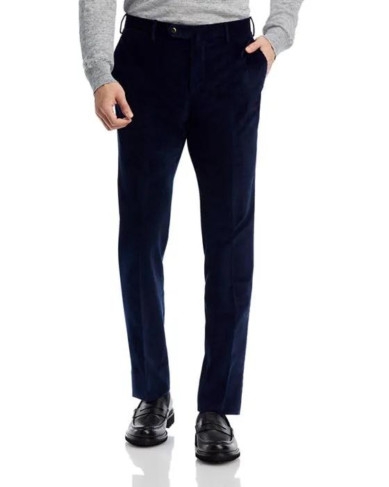 Slim Fit Stretch Corduroy Flat Front Trousers