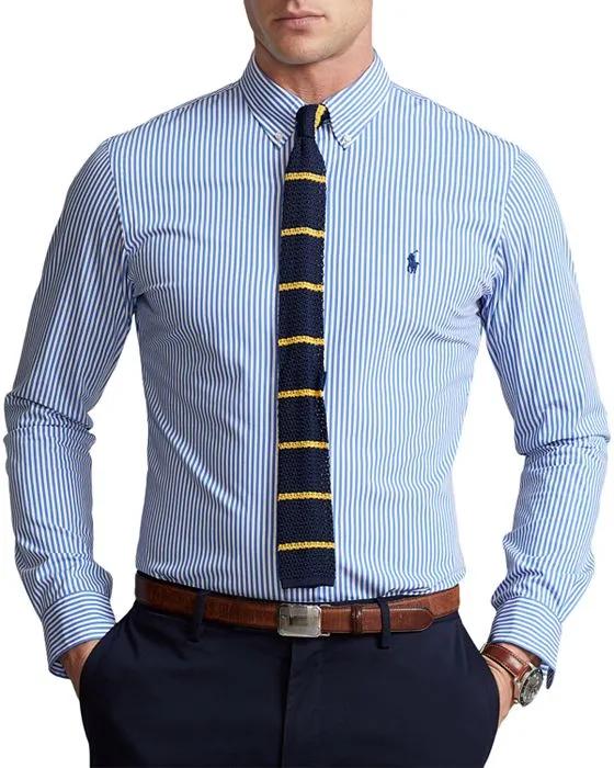 Slim Fit Striped Stretch Poplin Shirt