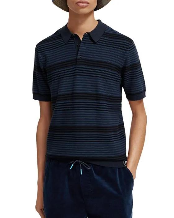 Slim Fit Structured Knit Polo Shirt