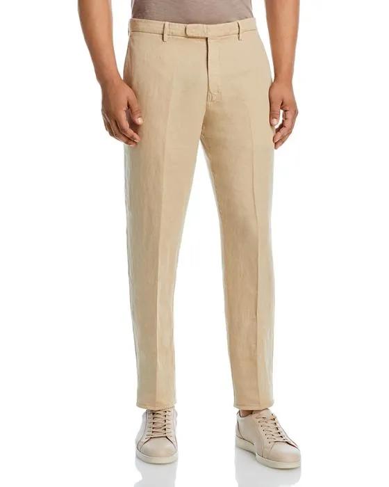 Slim Fit Tan Garment Dyed Suit Pants