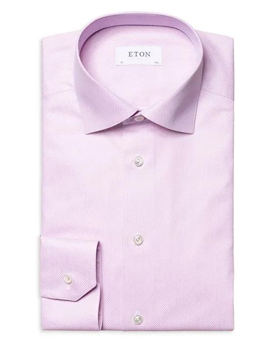Slim Fit Textured Solid Shirt