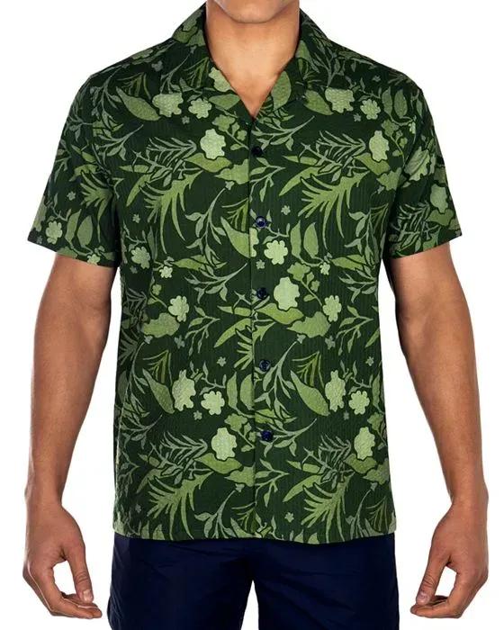 Slim Fit Tropical Forest Print Shirt 