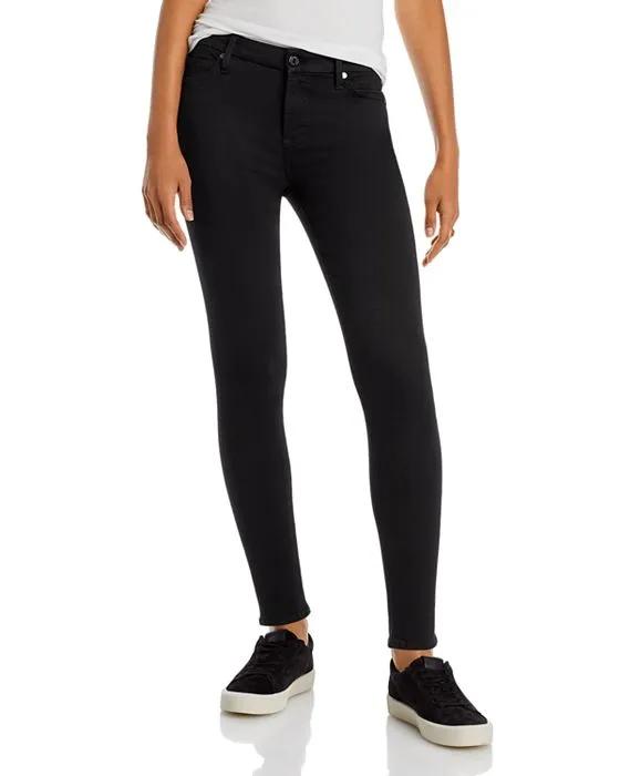 Slim Illusion High Rise Ankle Skinny Jeans in Luxe Black