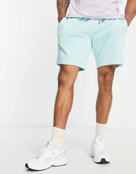 slim jersey shorts in blue