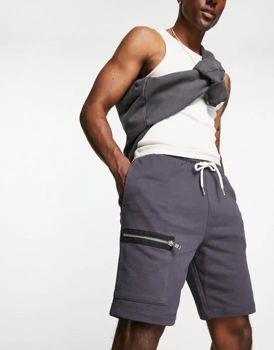 slim jersey shorts with MA1 pocket in khaki