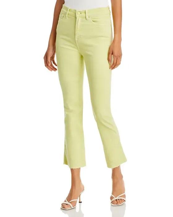 Slim Kick High Rise Ankle Bootcut Jeans in Sunny Lime