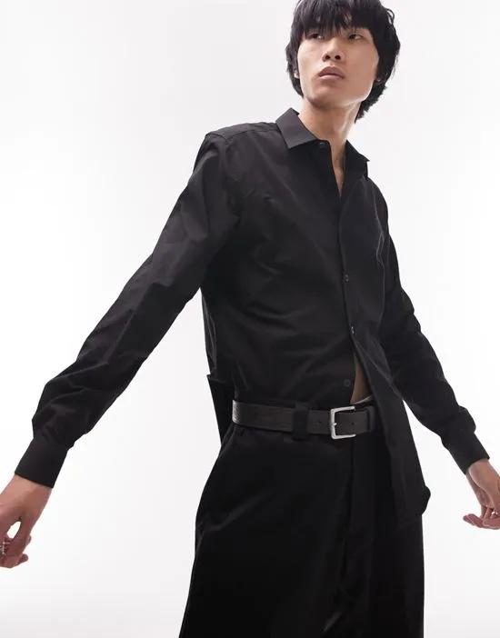 slim smart shirt in black
