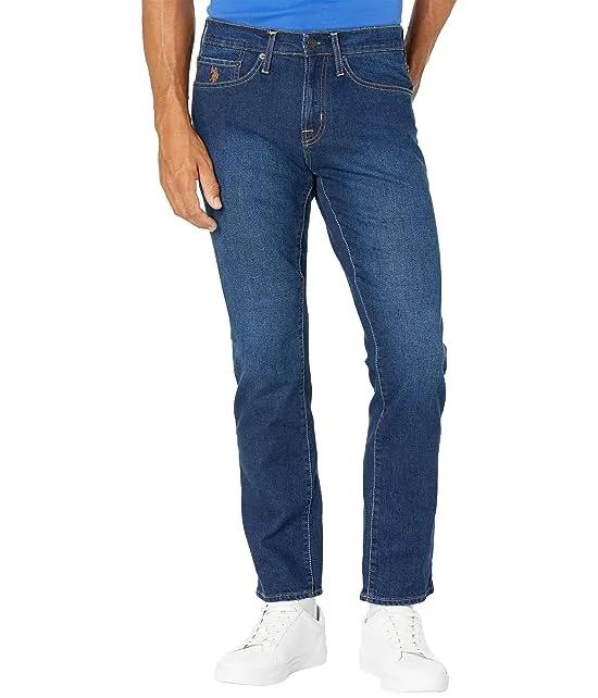 Slim Straight Stretch Jeans Denim in Blue