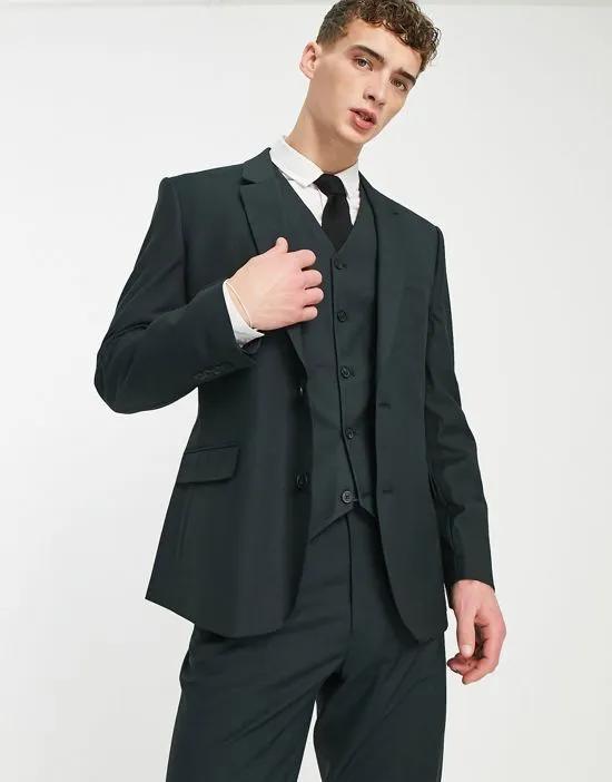 slim suit jacket in forest green