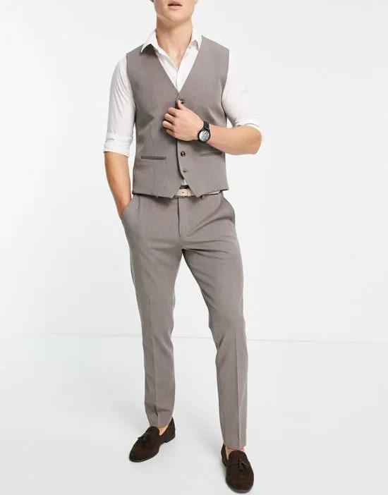 slim suit pants in brown