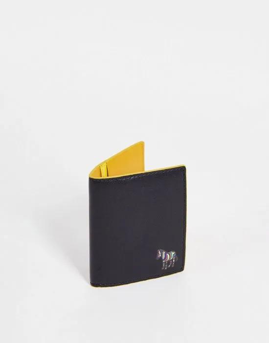slim wallet with coin compartment in black