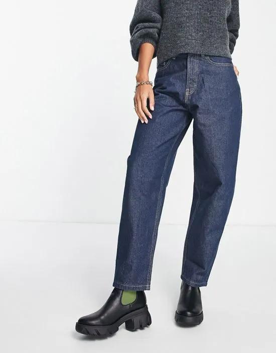 slouchy mom fit jeans in dark wash
