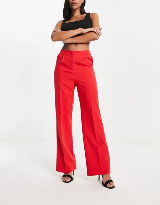 slouchy straight leg dad pant in red