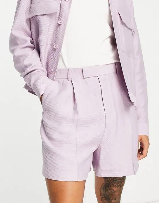 smart bermuda shorts in lilac crinkle - part of a set