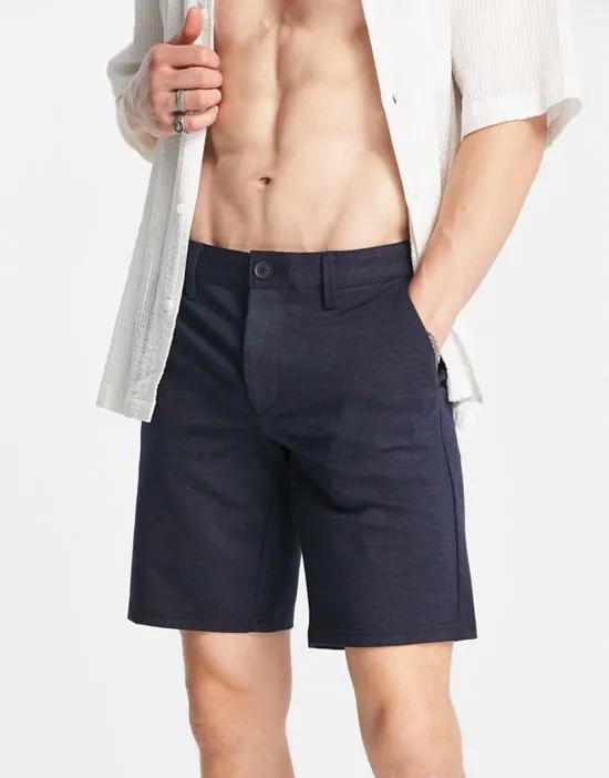 smart jersey shorts in navy