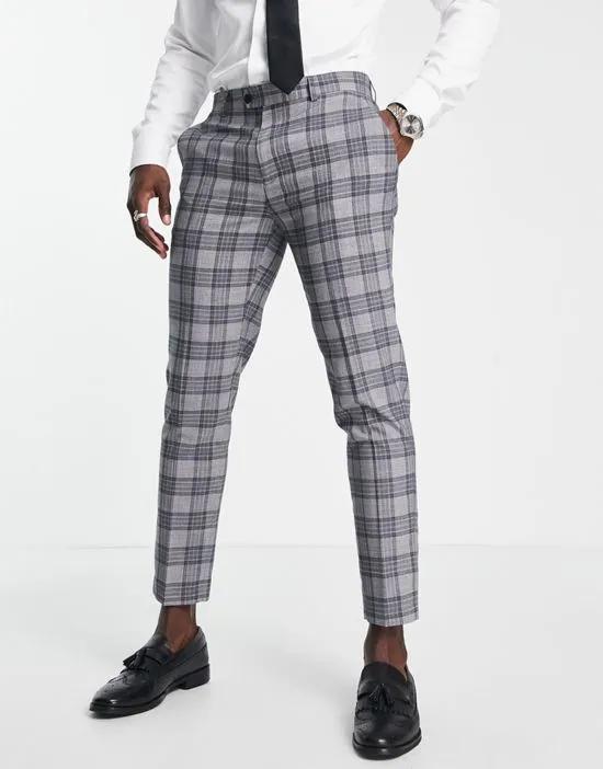 smart pants in gray check