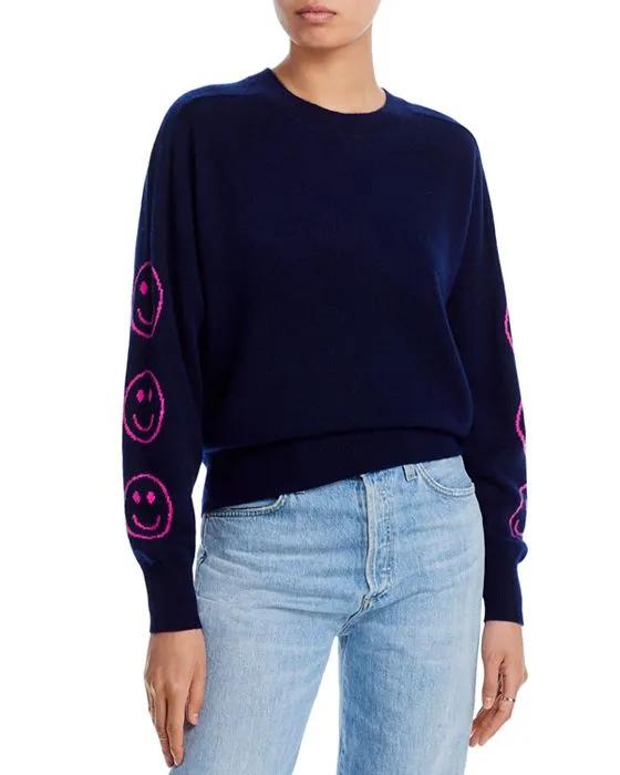 Smiley Face Intarsia Crewneck Cashmere Sweater - 100% Exclusive