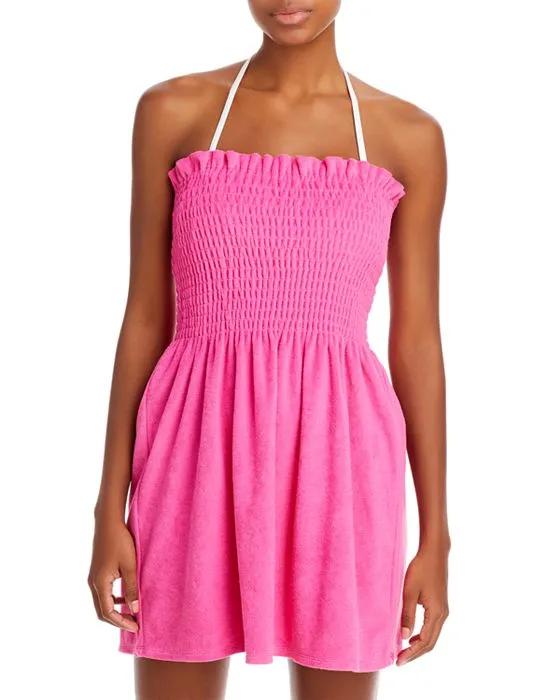 Smocked Terrycloth Mini Dress Swim Coverup - 100% Exclusive