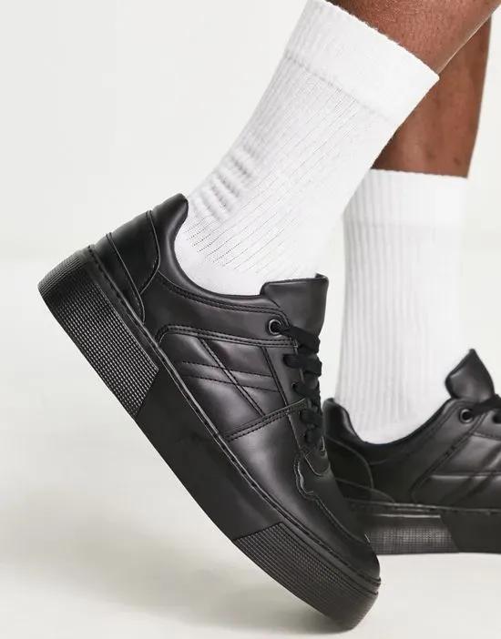 sneakers in black with chunky sole