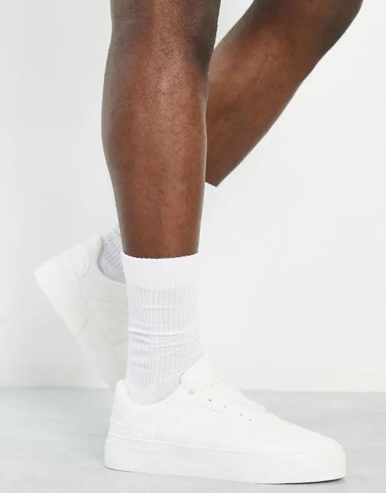 sneakers in white with chunky sole