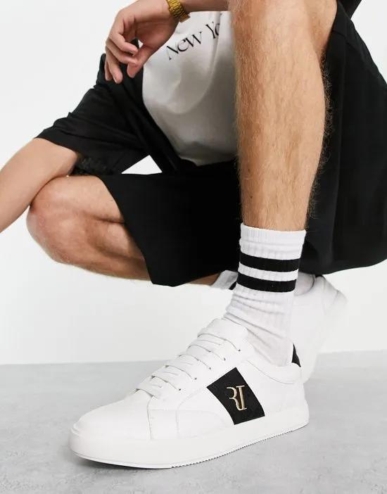 sneakers with logo in white